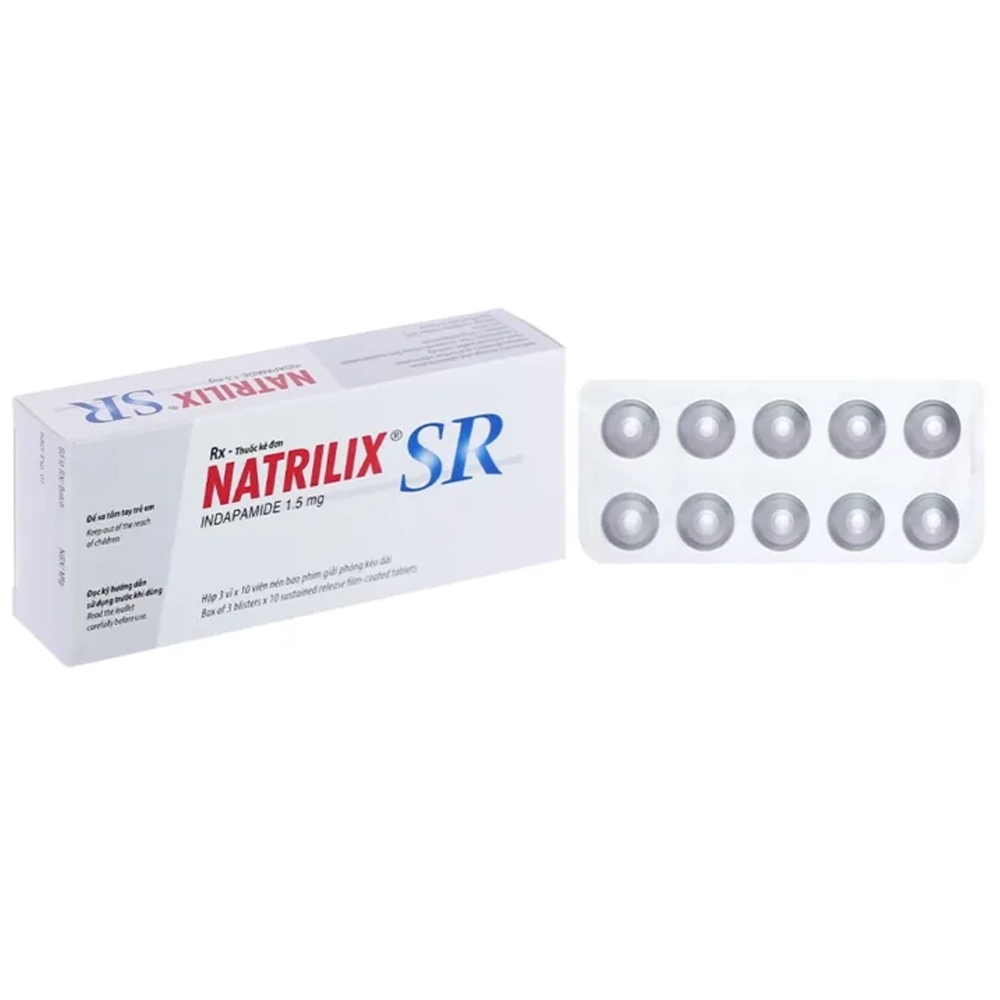 Natrilix SR 1.5 mg (Indapamide 1.5 mg) Servier 3 vỉ x 10 viên