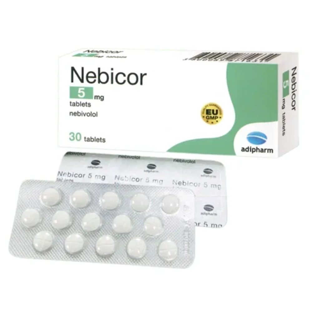 Nebicor (Nebivolol 5mg) Tablets Adipharm 2 vỉ x 15 viên