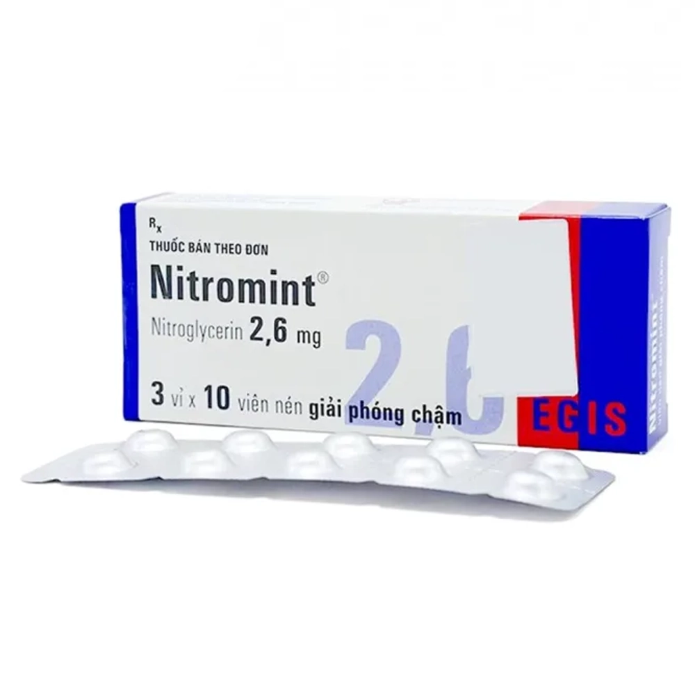 Nitromint (Nitroglycerin 2.6mg) Egis 3 vỉ x 10 viên