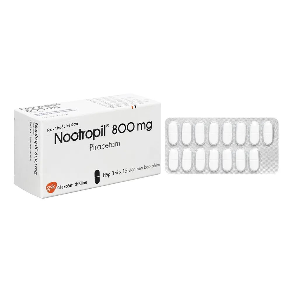 Nootropil 800 (Piracetam 800 mg) GSK 3 vỉ x 15 viên