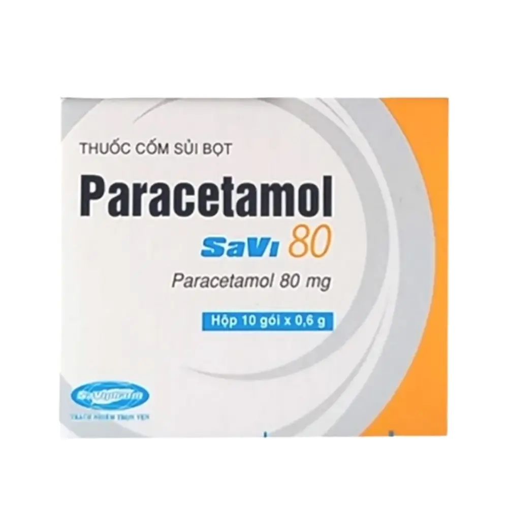 Paracetamol 80 mg Savi 10 gói x 0.6g