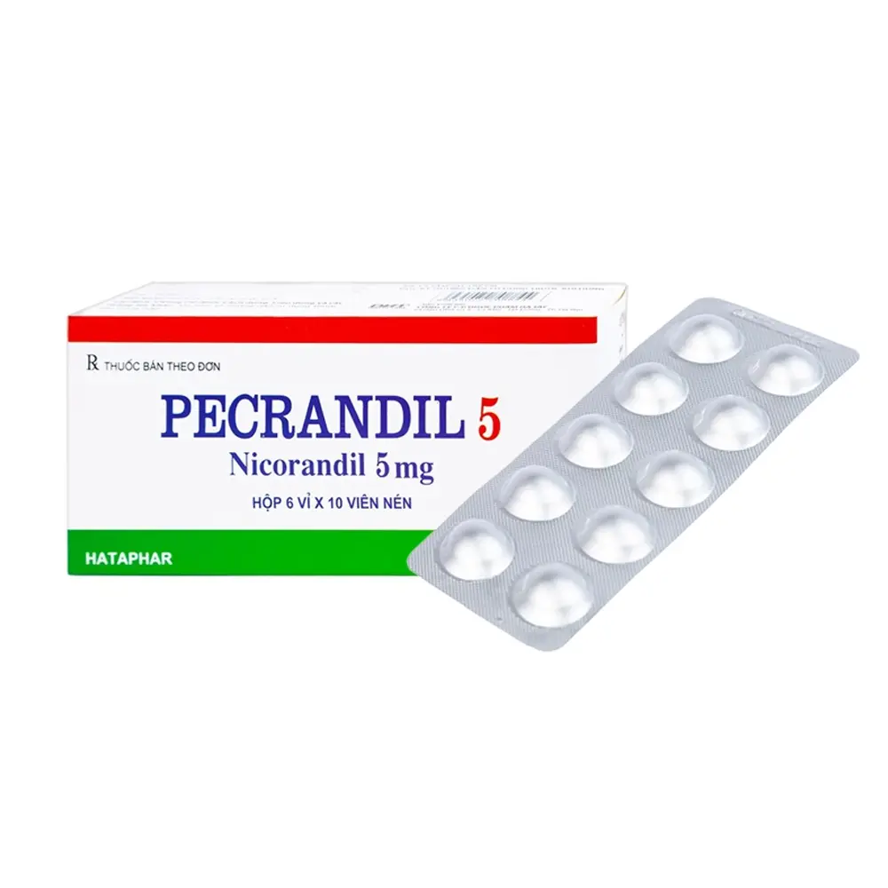 Pecrandil 5 (Nicorandil 5 mg) Hà Tây 6 vỉ x 10 viên