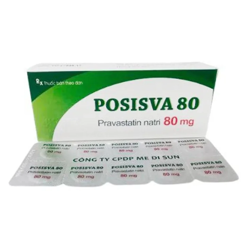 Posisva 80 (Pravastatin 80mg) Medbolide 3 vỉ x 10 viên
