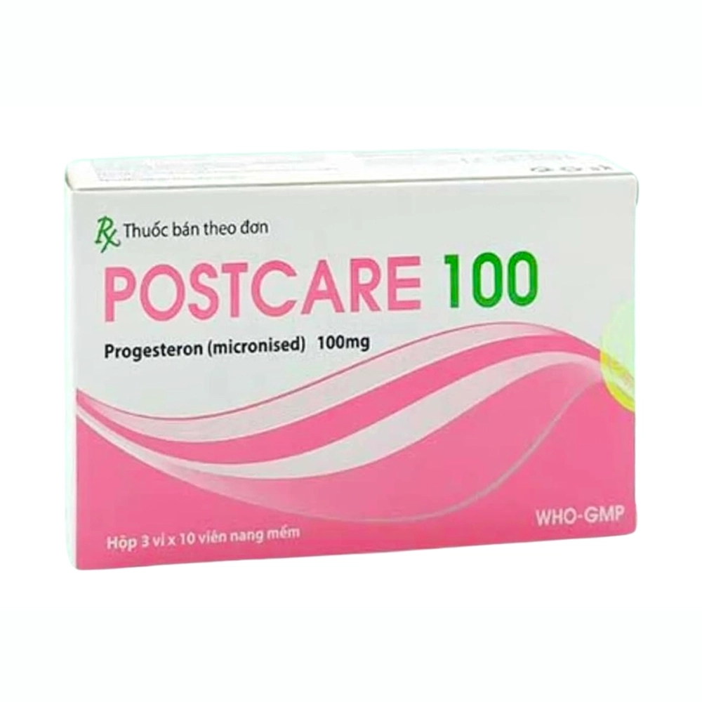 Postcare 100 (Progesterone 100mg) Mediplantex 3 vỉ x 10 viên