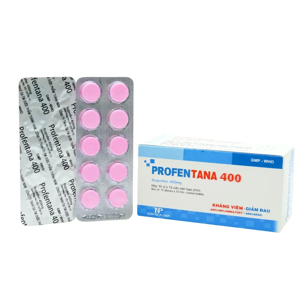Profentana 400 (Ibuprofen 400 mg) Thành Nam 10 vỉ x 10 viên
