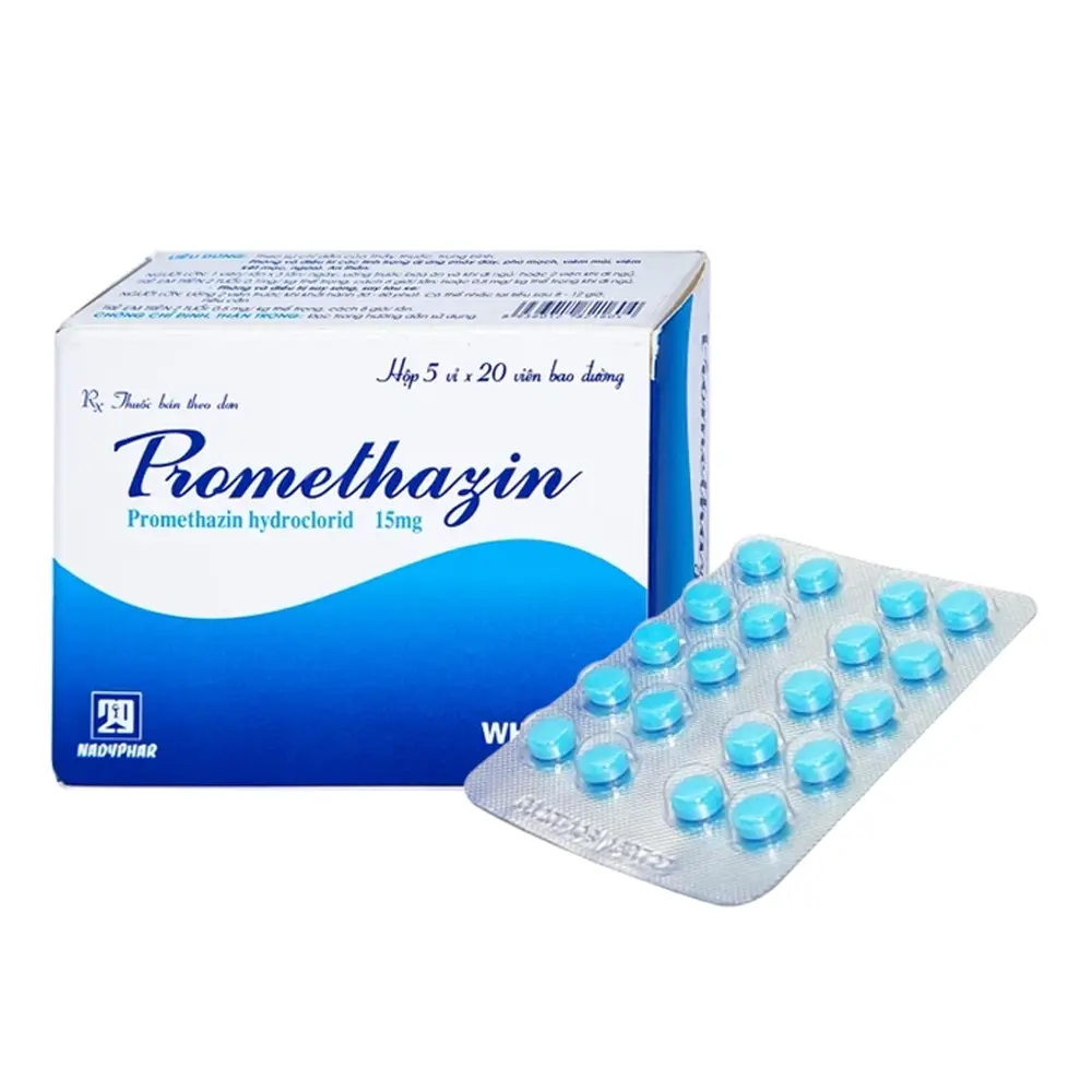 Promethazin 15 mg Nadyphar 5 vỉ x 20 viên