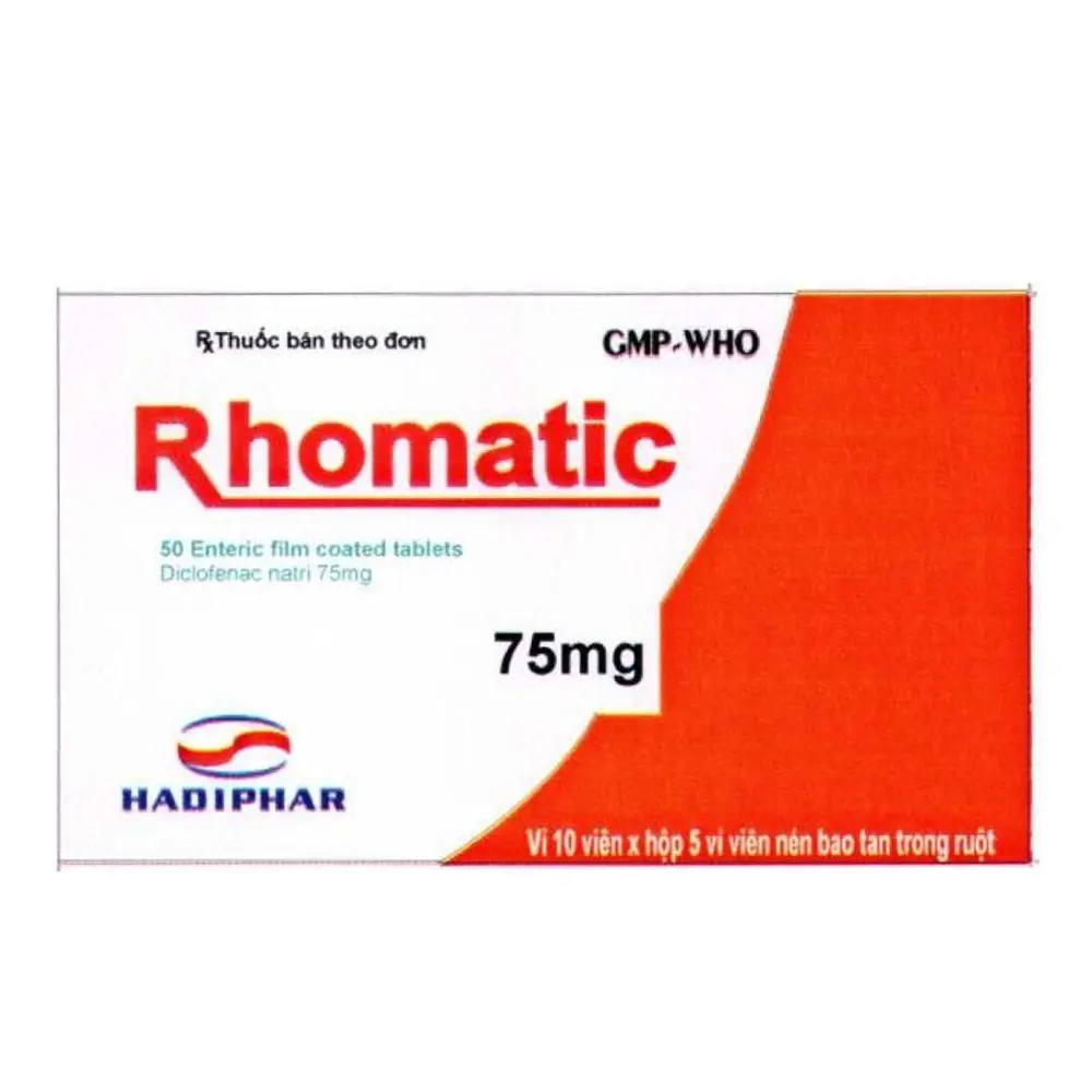 Rhomatic 75 mg Hadiphar 5 vỉ x 10 viên