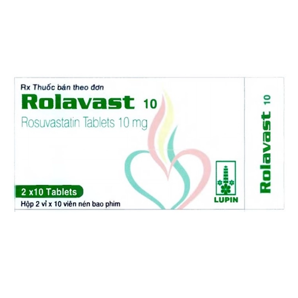 Rolavast 10 (Rosuvastatin 10mg) Lupin 2 vỉ x 10 viên