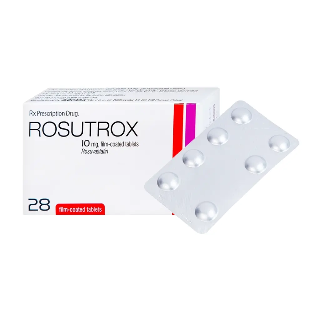 Rosutrox 10 (Rosuvastatin 10 mg) Biofarm 4 vỉ x 7 viên
