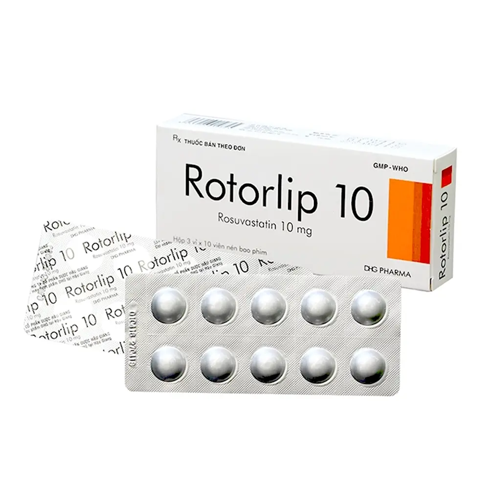 Rotorlip 10 (Rosuvastatin10 mg) DHG 3 vỉ x 10 viên