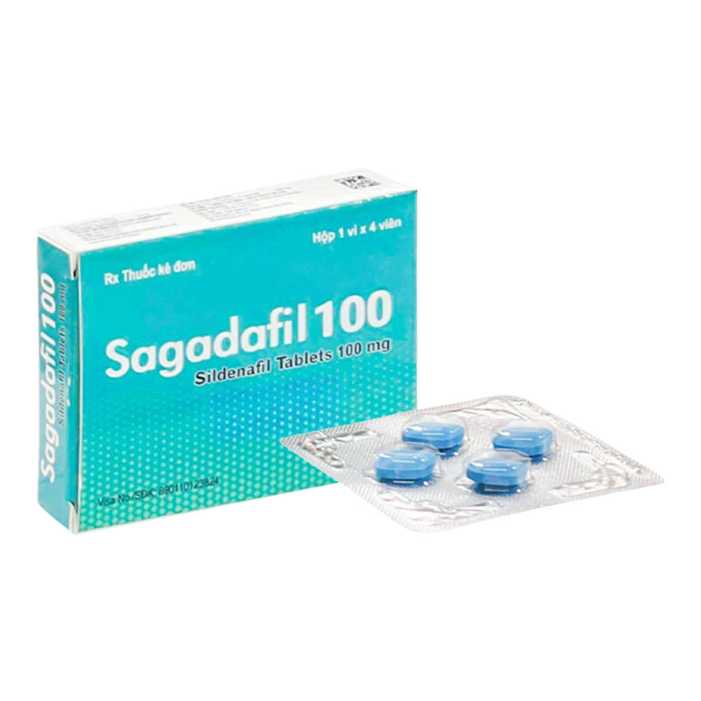 Sagadafil 100 ( Sildenafil 100mg ) 1 vỉ x 4 viên