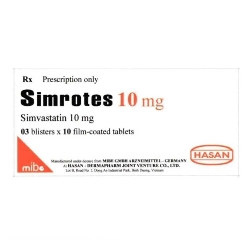 Simrotes 10mg Hasan 3 vỉ x 10 viên