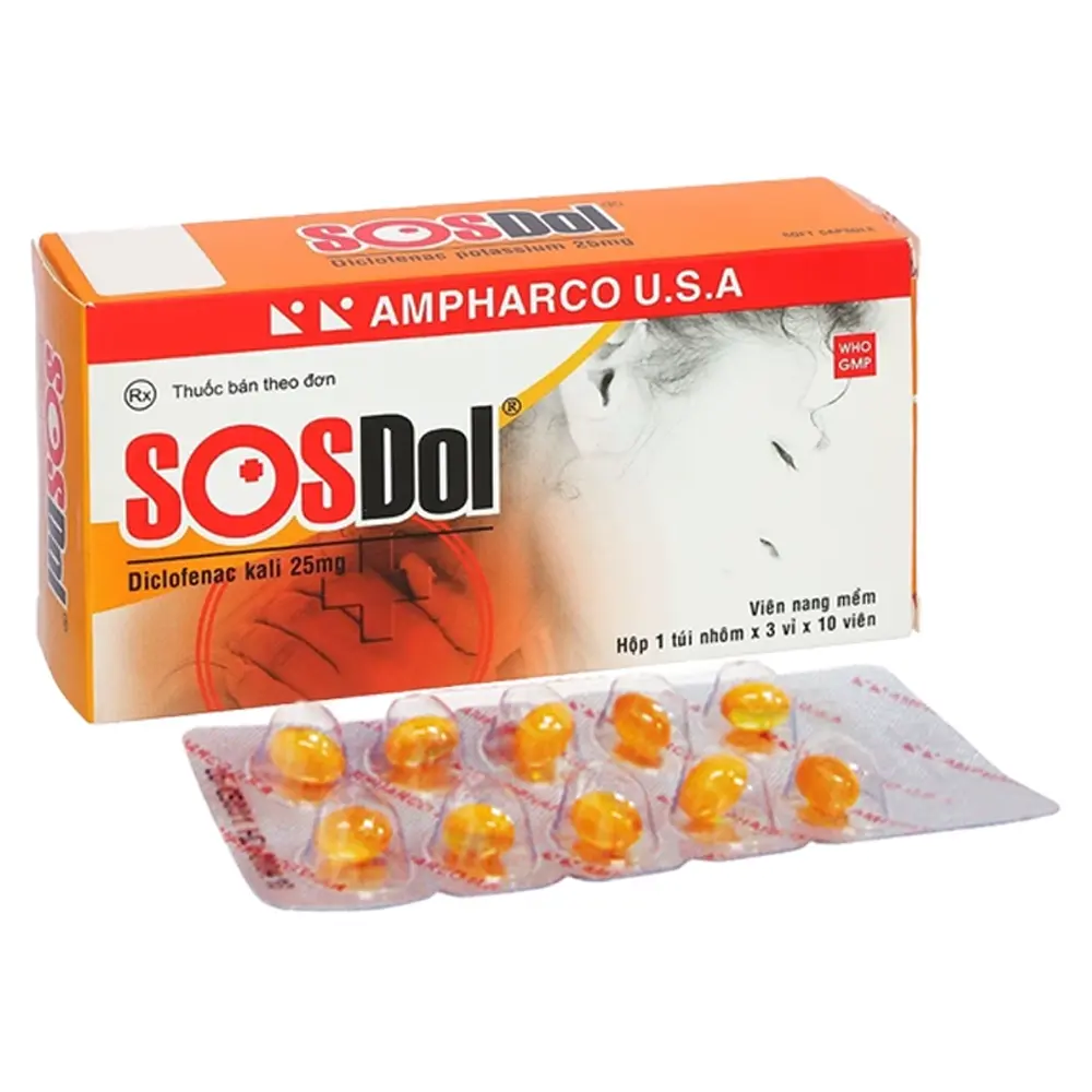 SOSDol 25 mg Ampharco U.S.A 3 vỉ x 10 viên