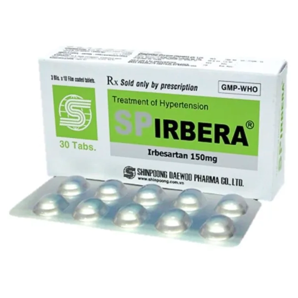 Spirbera 150mg (Irbesartan 150mg) Shinpoong 3 vỉ x 10 viên