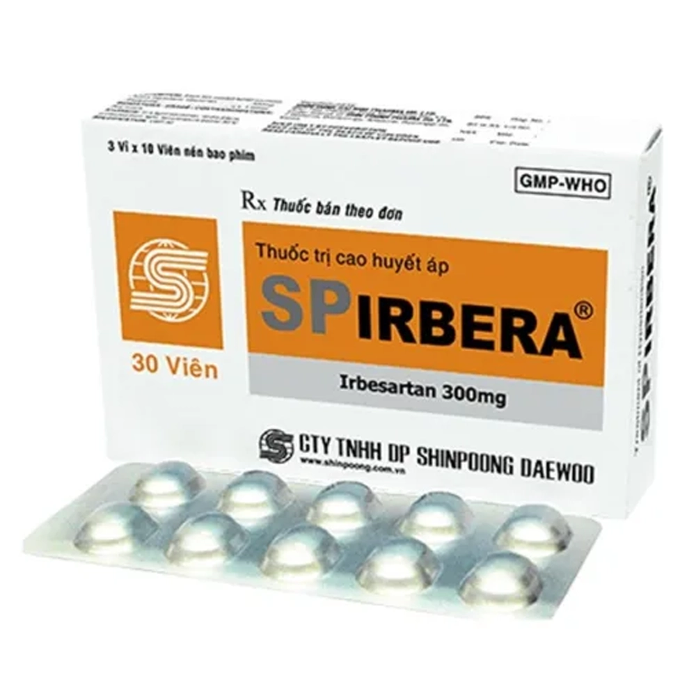 Spirbera (Irbesartan 300mg) Shinpoong 3 vỉ x 10 viên
