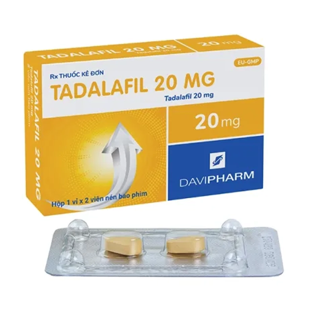Tadalafil 20mg Davipharm 1 vỉ x 2 viên