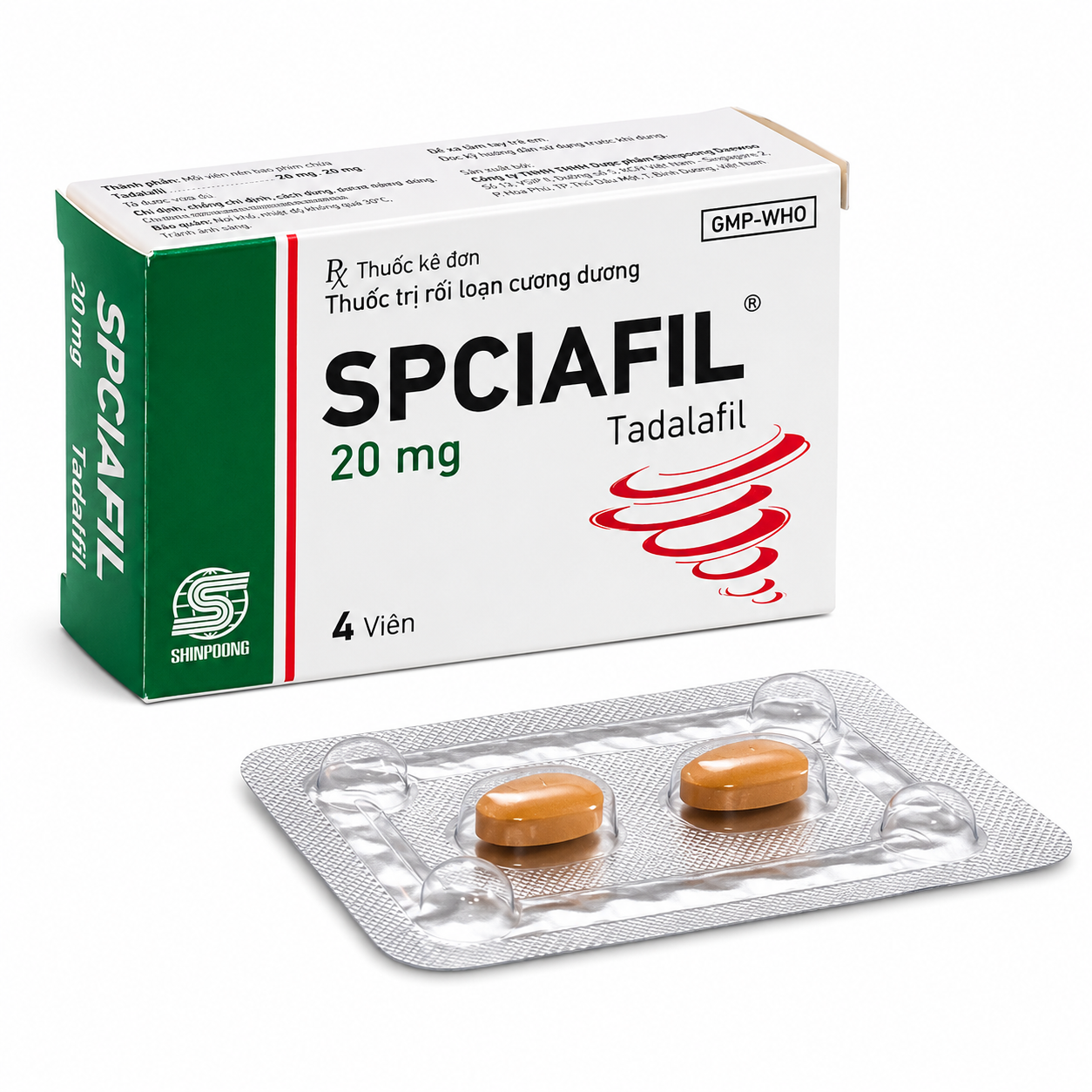 Spciafil 20 (Tadalafil 20mg) Shinpoong 2 vỉ x 2 viên