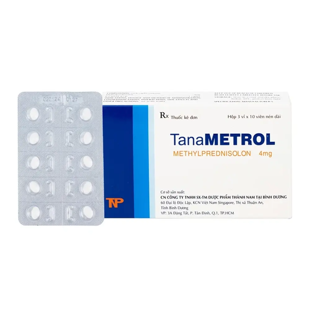 TanaMetrol 4 mg Thành Nam 3 vỉ x 10 viên