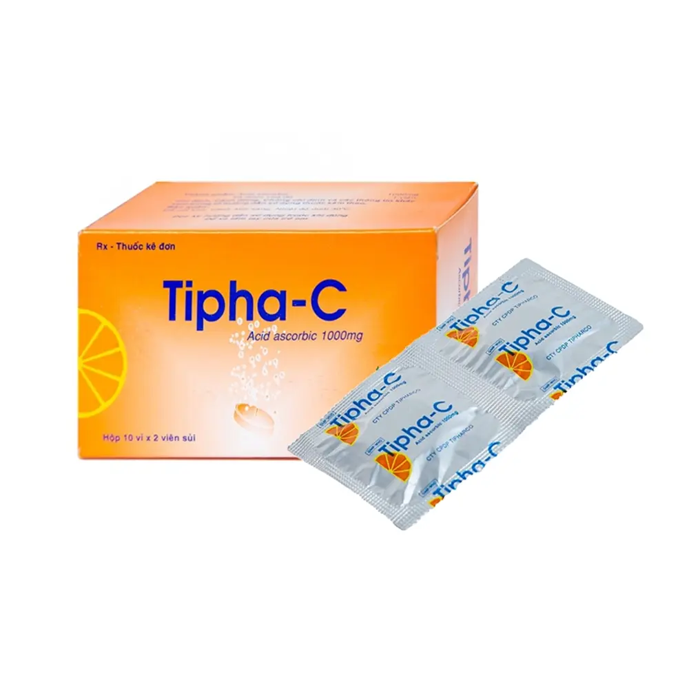 Tipha-C 1000 (Acid Ascorbic 1000 mg) Tipharco 10 vỉ x 2 viên