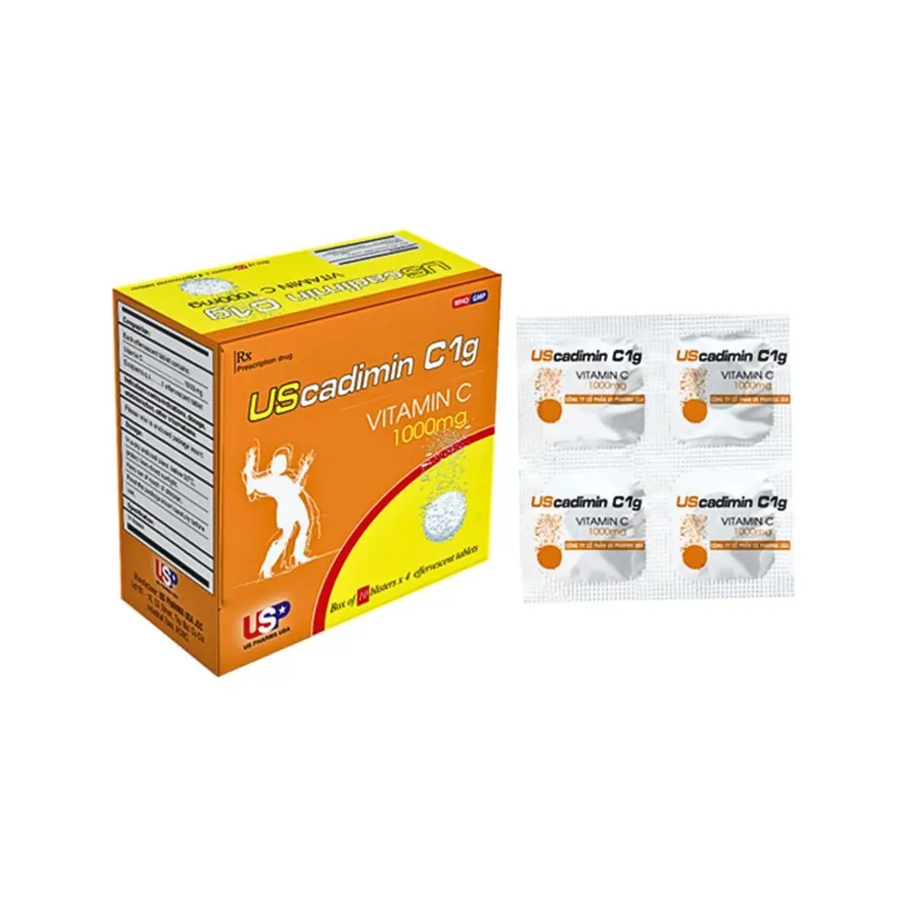Uscadimin C 1 g (Acid Ascorbic 1000 mg) US Pharma 10 vỉ x 4 viên
