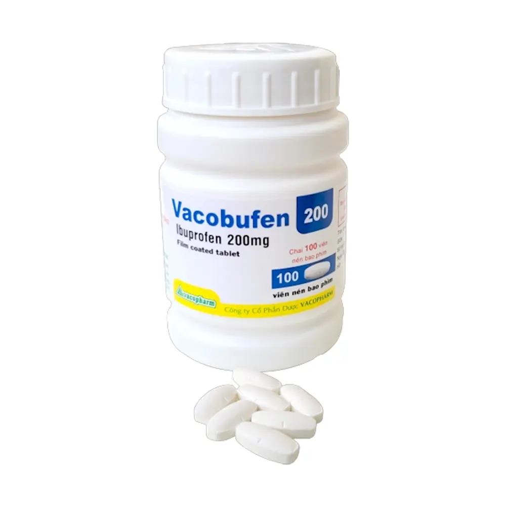 Vacobufen 200 (Ibuprofen200 mg) Vacopharm chai 100 viên