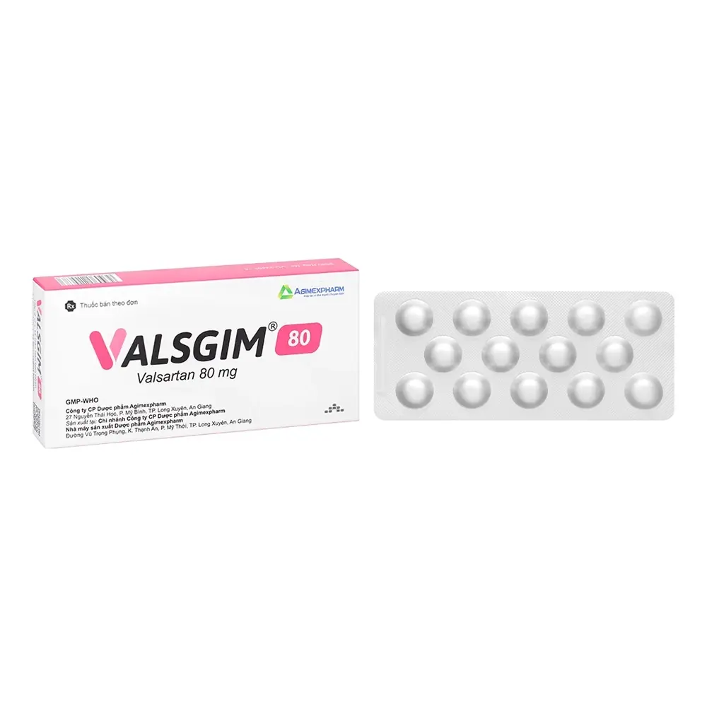 Valsgim 80 (Valsartan 80mg) Agimexpharm 2 vỉ x 14 viên