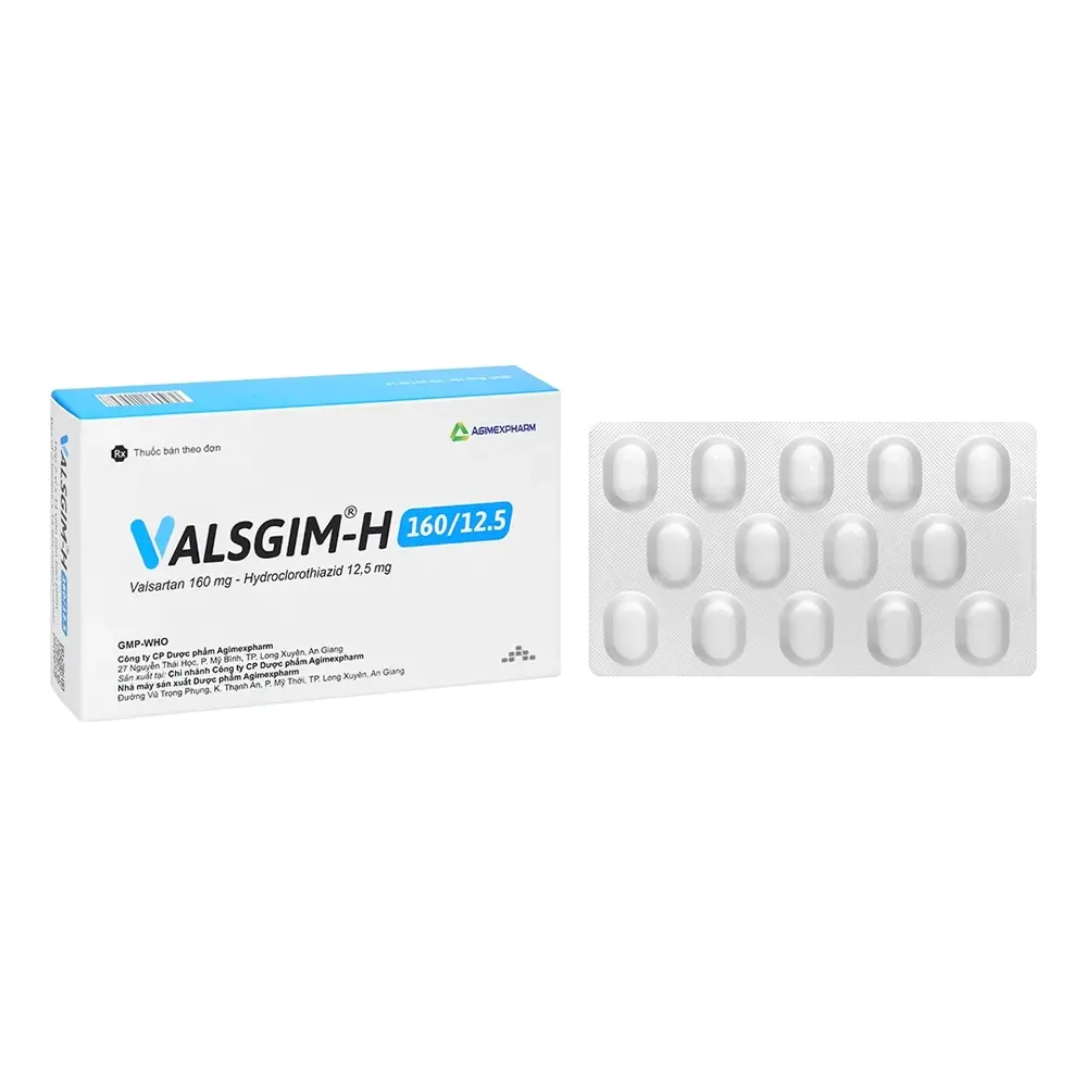 Valsgim-H 160/12.5 Agimexpharm 2 vỉ x 14 viên