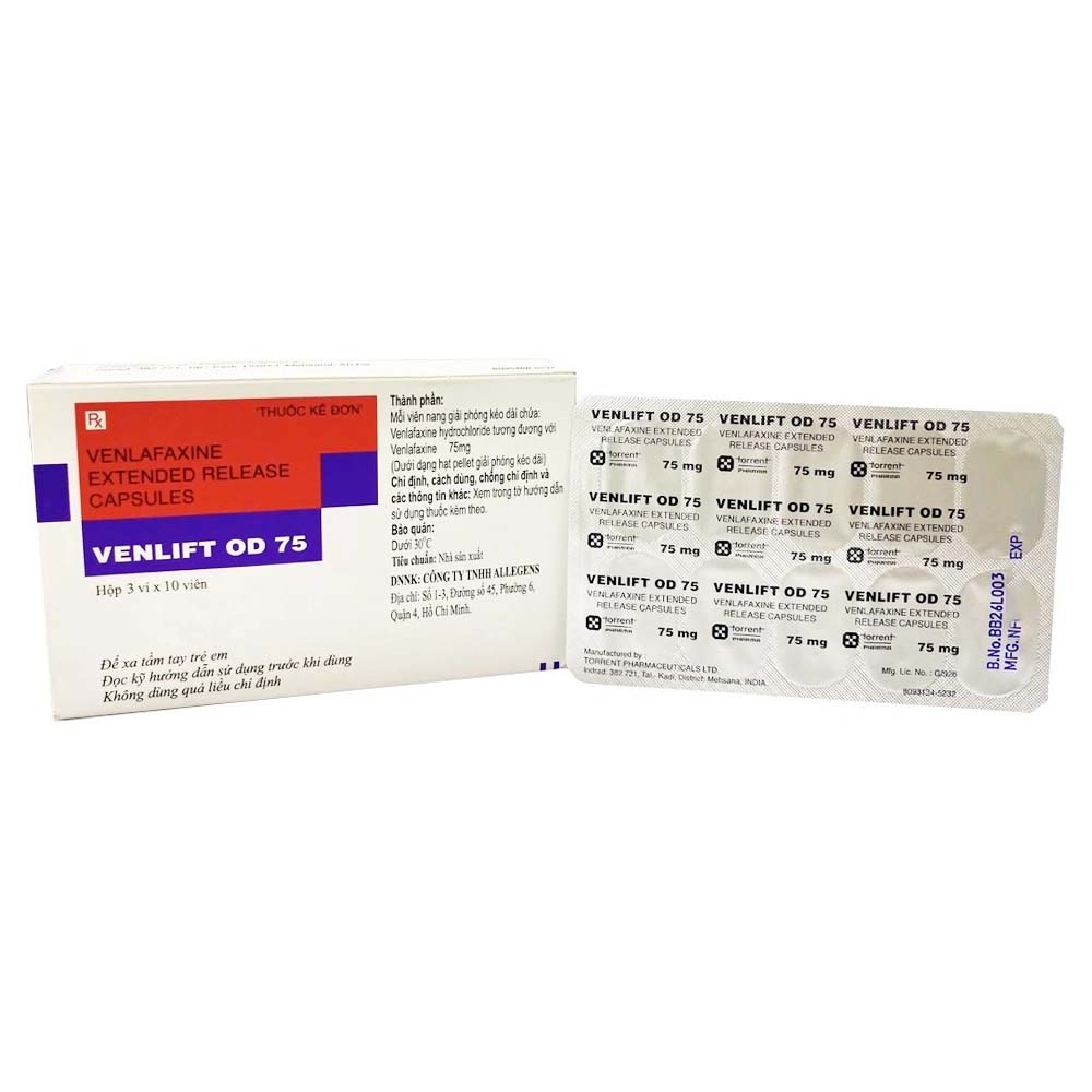 Venlift OD 75 (Venlafaxin 75 mg) Torrent 3 vỉ x 10 viên