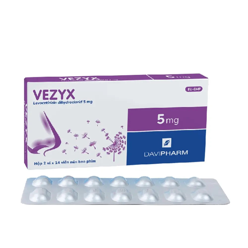 Vezyx 5 mg Davipharm 2 vỉ x 14 viên