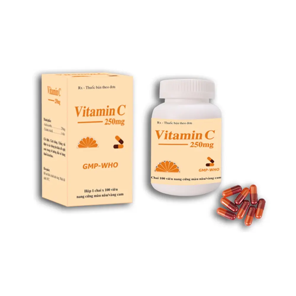 Vitamin C 250 (Acid Ascorbic 250 mg) Tipharco chai 100 viên