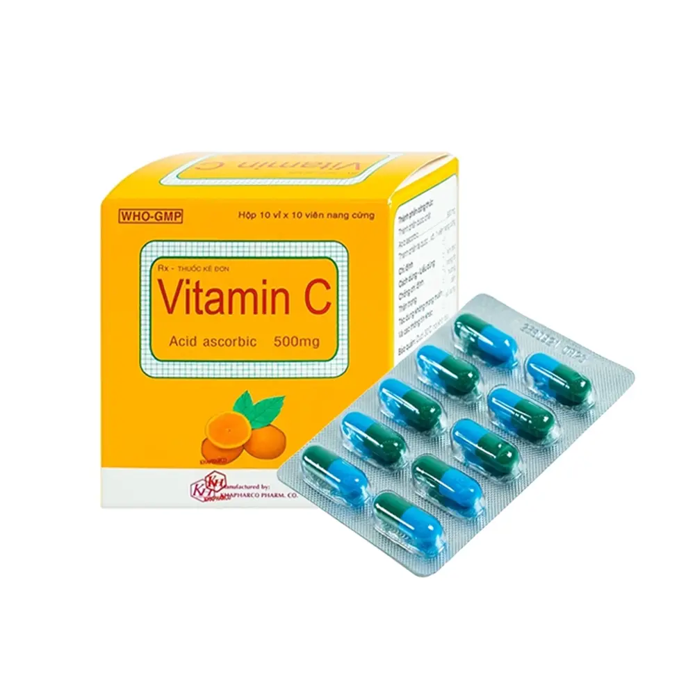 Vitamin C 500 mg Khapharco 10 vỉ x 10 viên