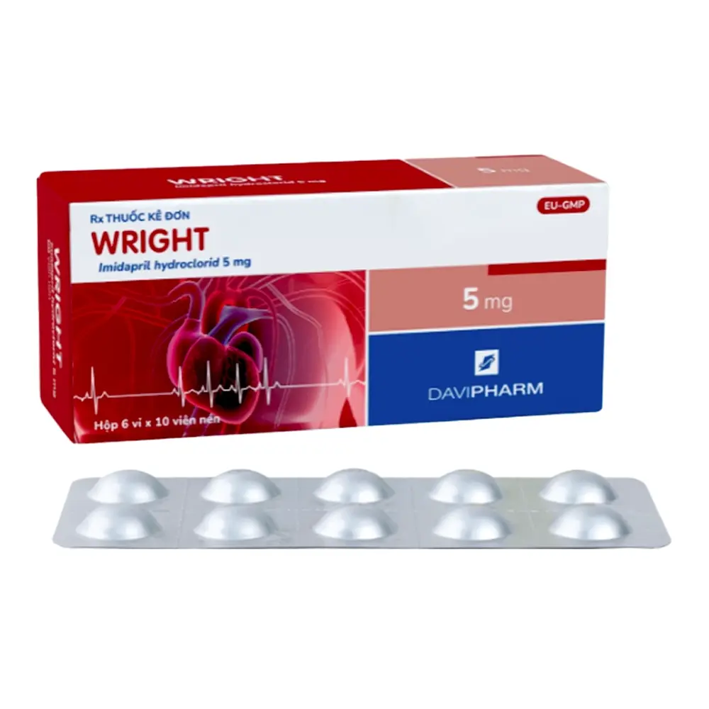 WRIGHT (Imidapril hydroclorid 5 mg) Davipharm 6 vỉ x 10 viên