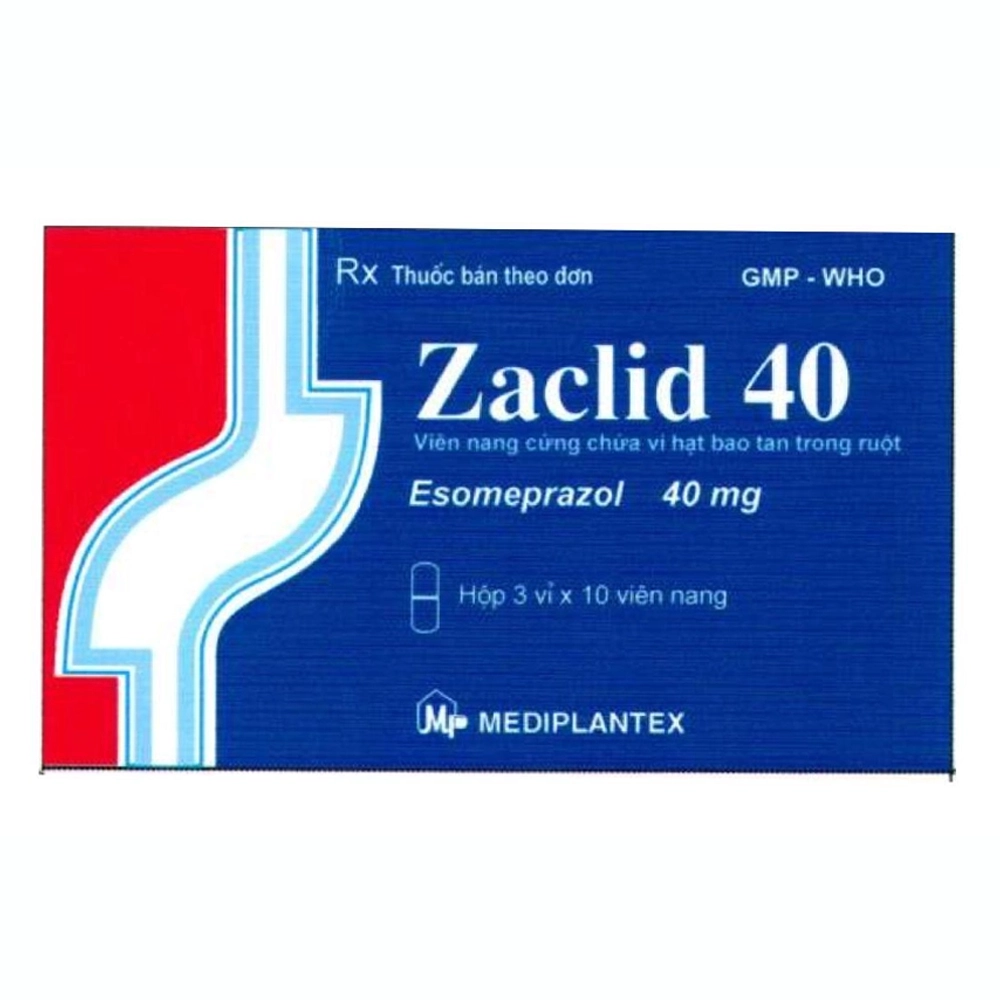 Zaclid 40mg (Esomeprazole 40mg) Mediplantex 3 vỉ x 10 viên